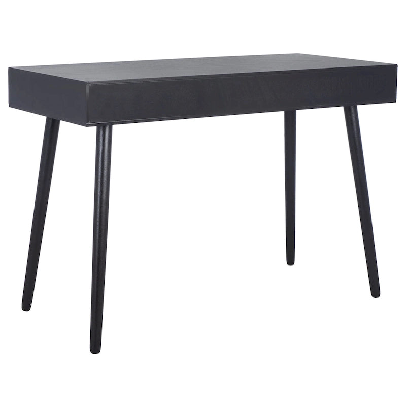 2-Drawer Writing Desk with Tapered Legs and Brass Pulls