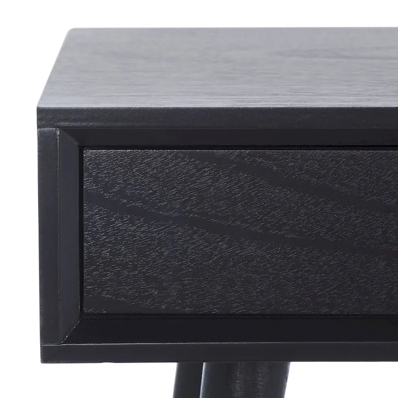 2-Drawer Writing Desk with Tapered Legs and Brass Pulls