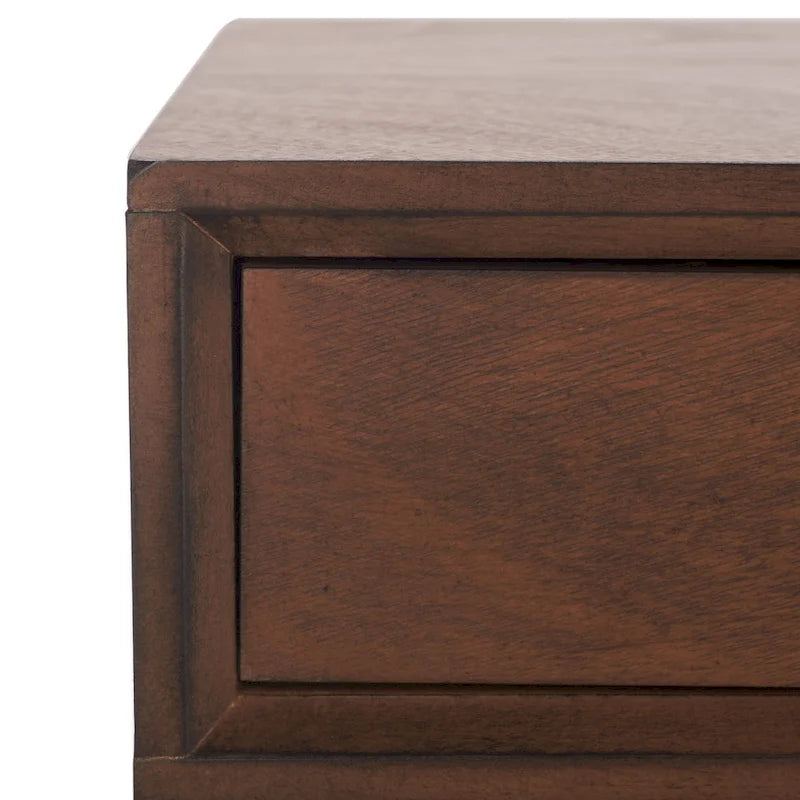 2-Drawer Writing Desk with Tapered Legs and Brass Pulls