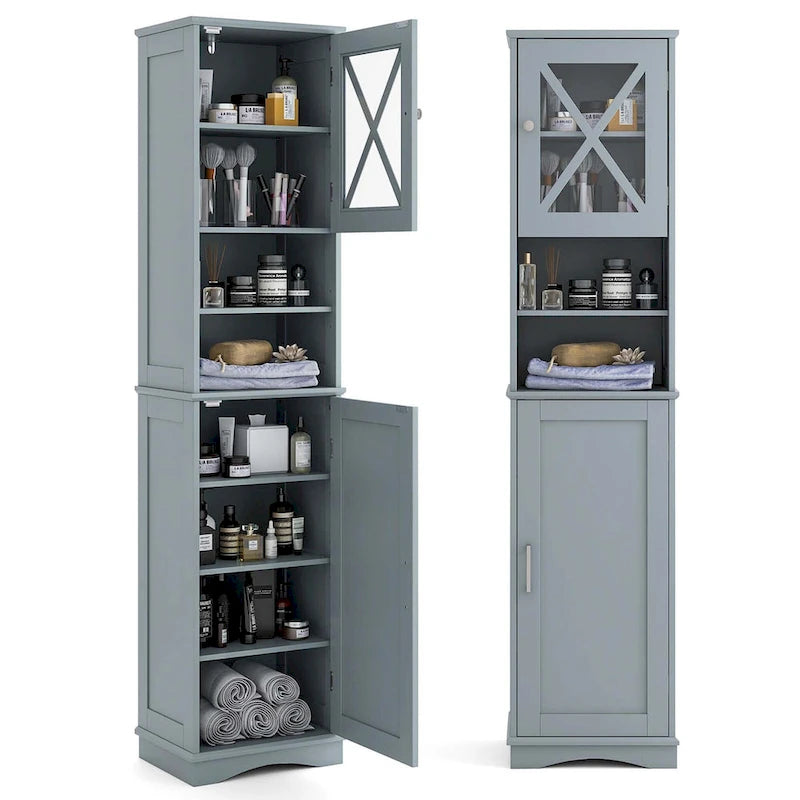 67 Tall Bathroom Cabinet Freestanding Storage Cabinet with 5 - See Details