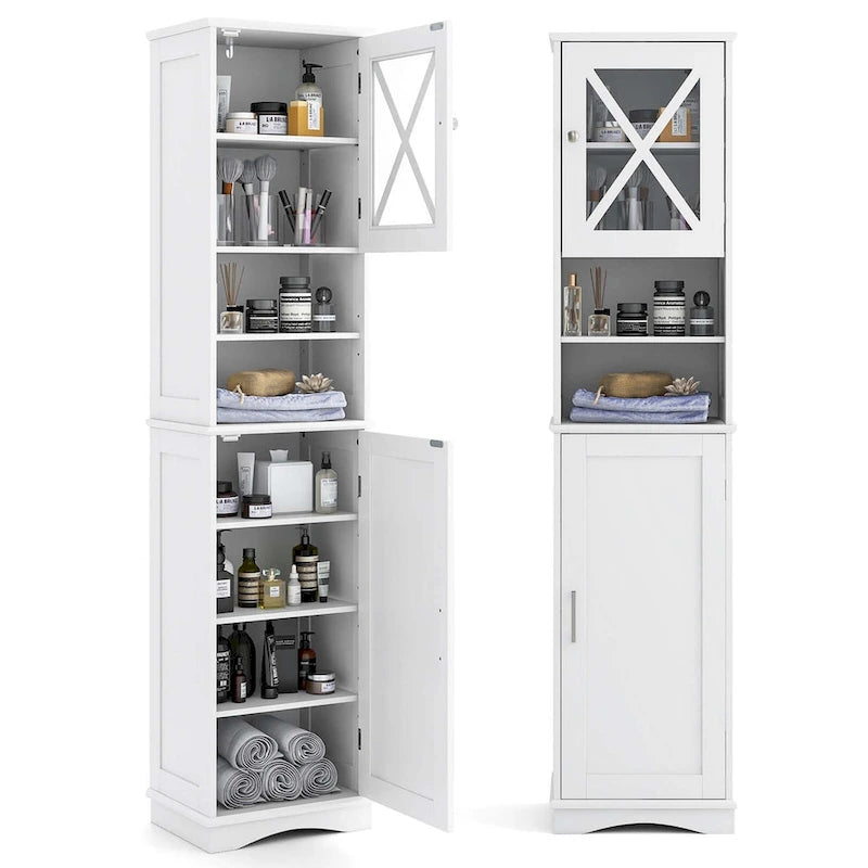 67 Tall Bathroom Cabinet Freestanding Storage Cabinet with 5 - See Details