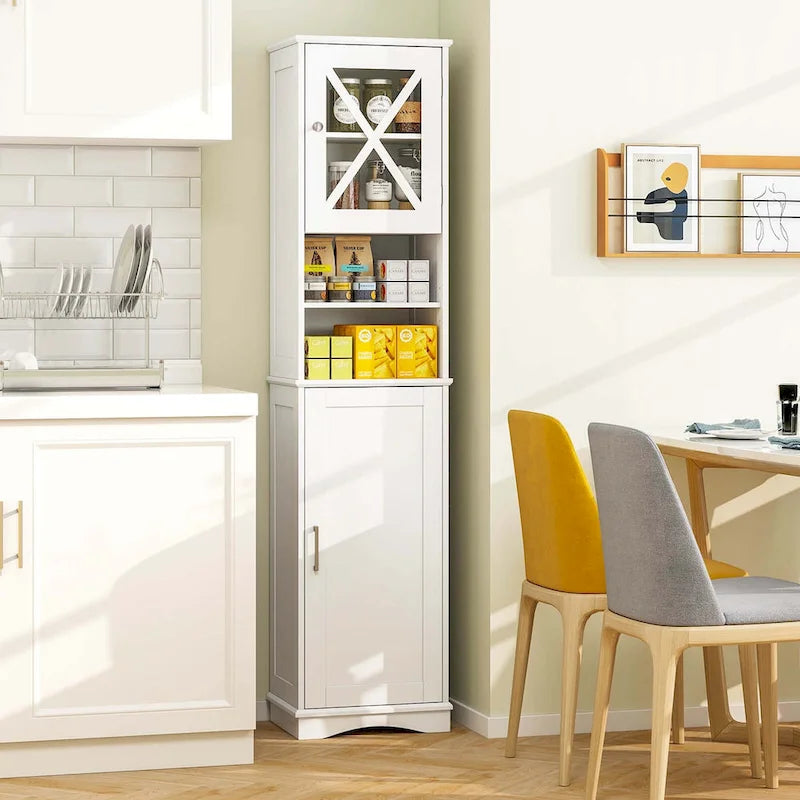67 Tall Bathroom Cabinet Freestanding Storage Cabinet with 5 - See Details