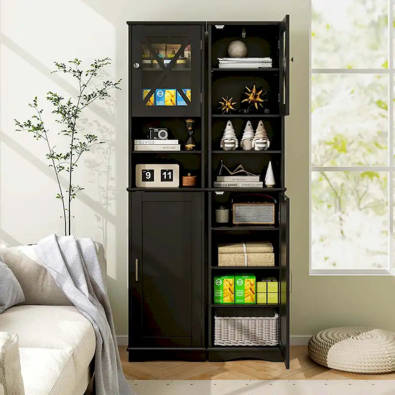 67 Tall Bathroom Cabinet Freestanding Storage Cabinet with 5 - See Details