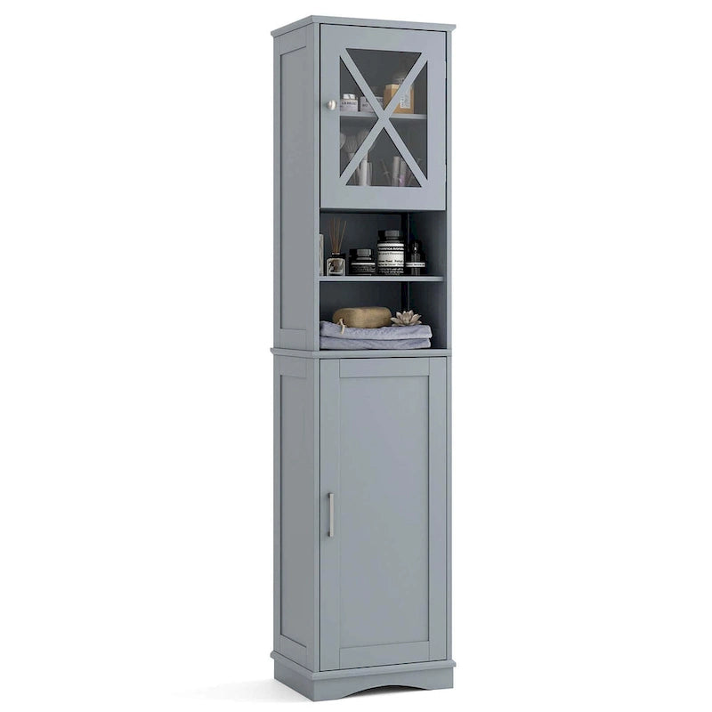 67 Tall Bathroom Cabinet Freestanding Storage Cabinet with 5 - See Details