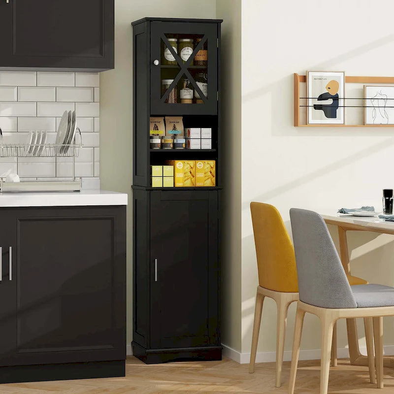 67 Tall Bathroom Cabinet Freestanding Storage Cabinet with 5 - See Details