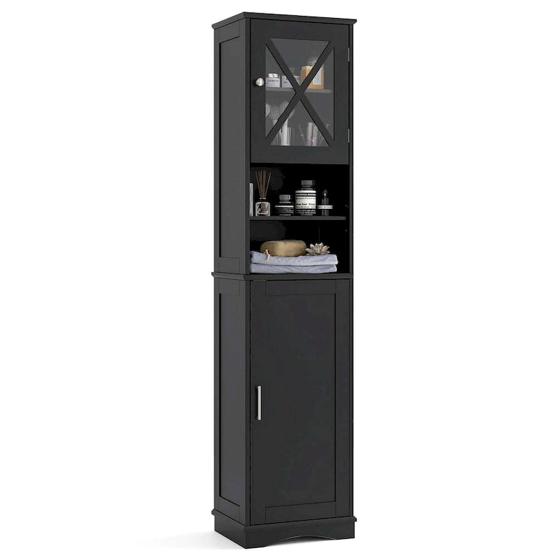 67 Tall Bathroom Cabinet Freestanding Storage Cabinet with 5 - See Details