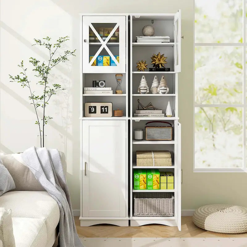 67 Tall Bathroom Cabinet Freestanding Storage Cabinet with 5 - See Details