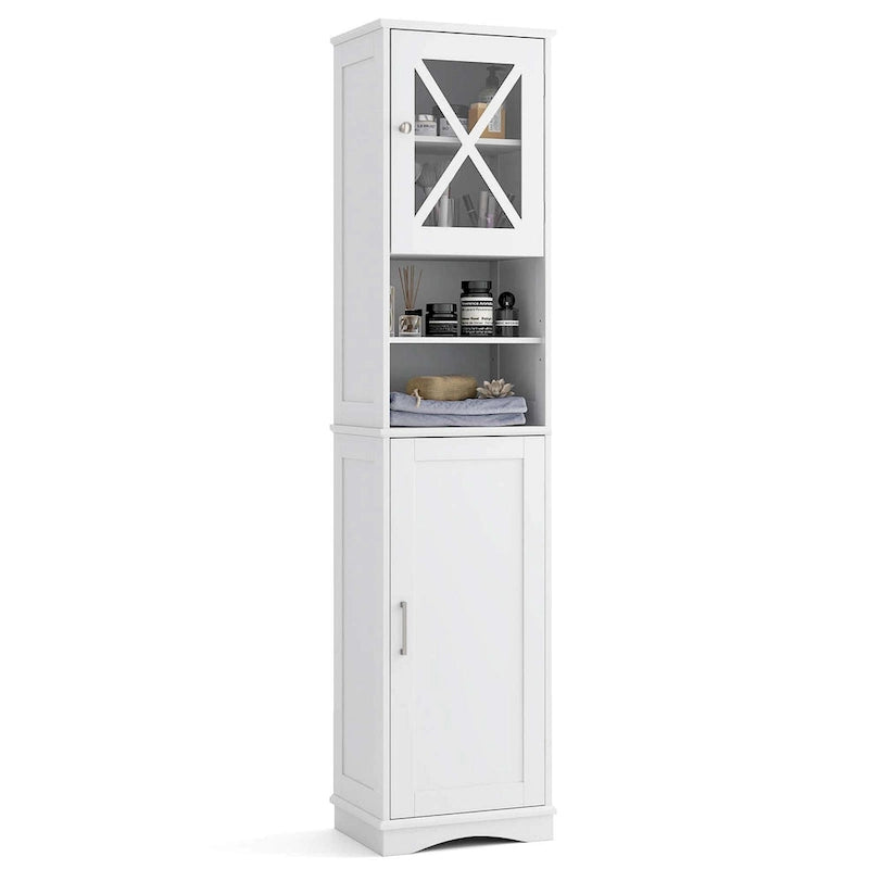 67 Tall Bathroom Cabinet Freestanding Storage Cabinet with 5 - See Details