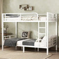 Metal Twin XL over Twin XL Bunk Bed, White, No Box Spring Needed