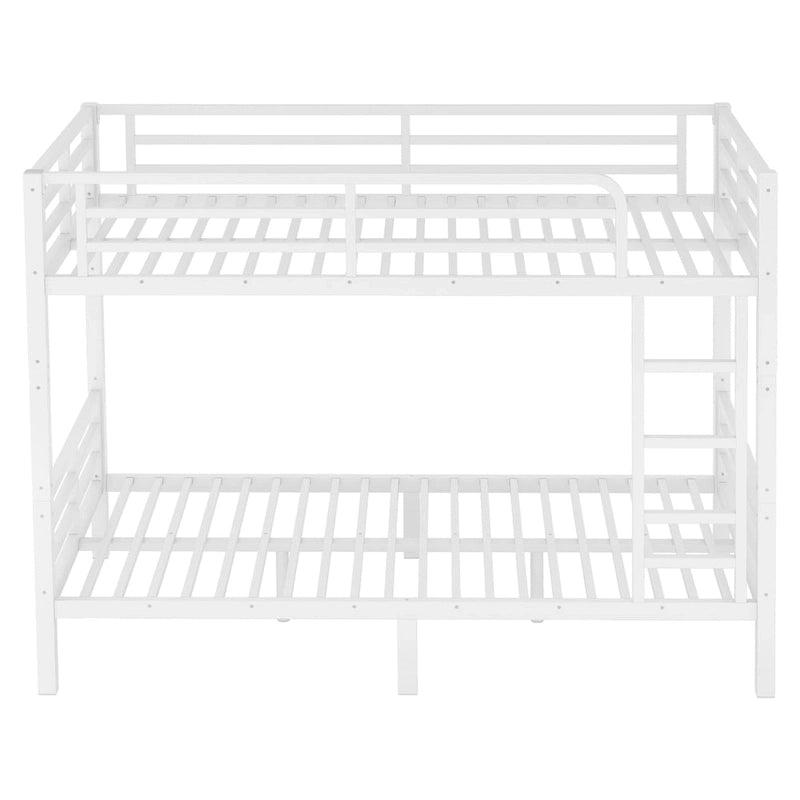 Metal Twin XL over Twin XL Bunk Bed, White, No Box Spring Needed