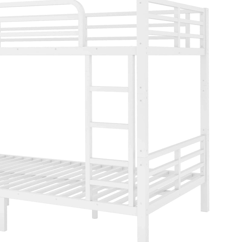 Metal Twin XL over Twin XL Bunk Bed, White, No Box Spring Needed