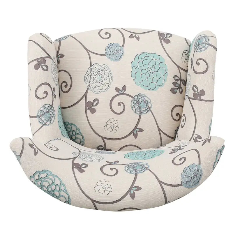 High Back Upholstered Armchair with Wood Legs for Living Room