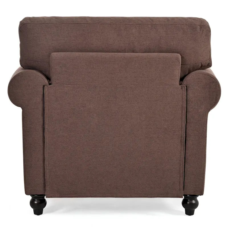 Brown Modern 37.4 Upholstered Accent Chair with Solid Wood Frame and Nailheads for Living Room