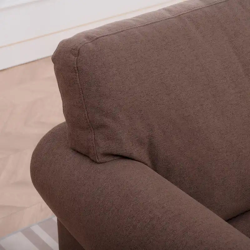 Brown Modern 37.4 Upholstered Accent Chair with Solid Wood Frame and Nailheads for Living Room