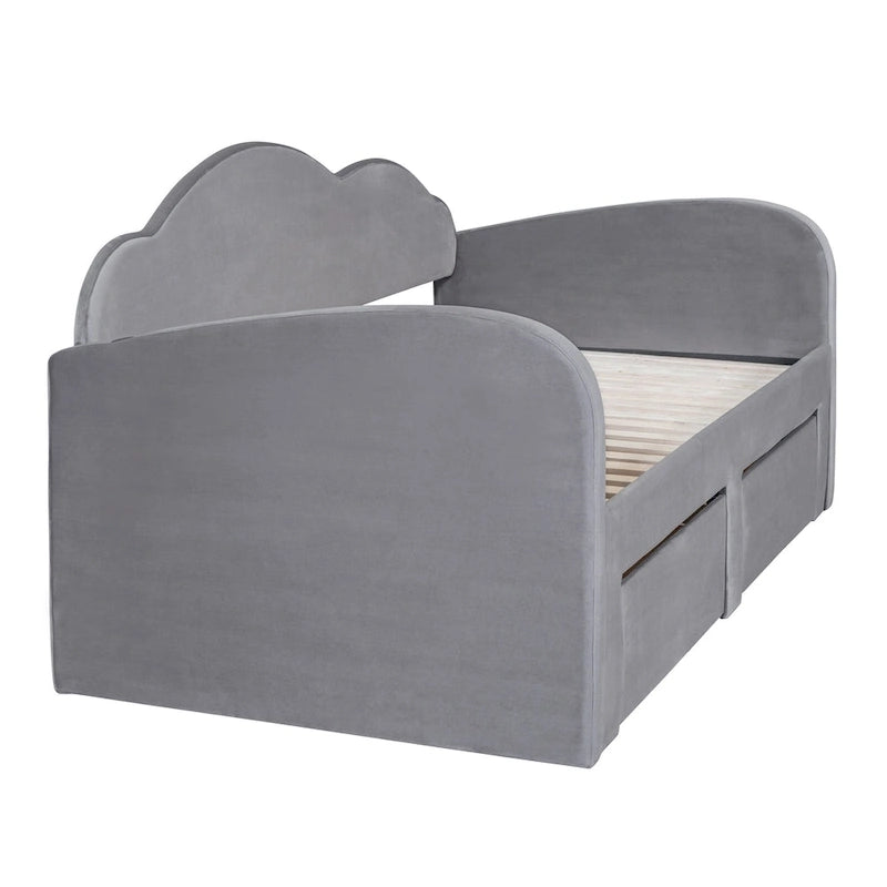 Twin Velvet Daybed with Trundle, 2 Drawers, and USB Port