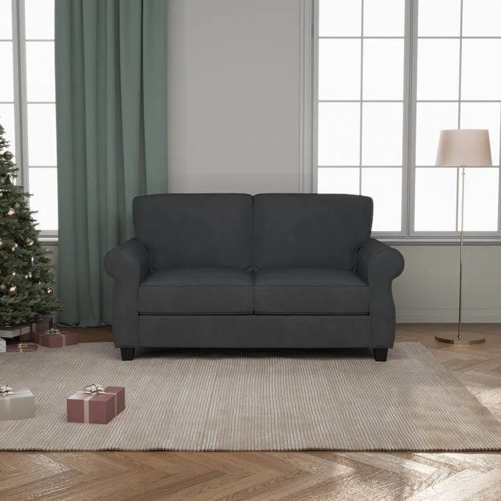 Upholstered 2-Seat Sofa with Solid Wood Frame, 56 Inch