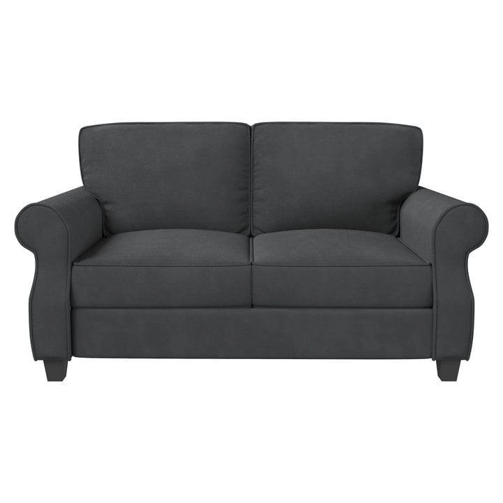 Upholstered 2-Seat Sofa with Solid Wood Frame, 56 Inch