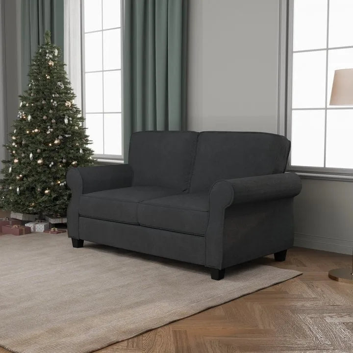 Upholstered 2-Seat Sofa with Solid Wood Frame, 56 Inch