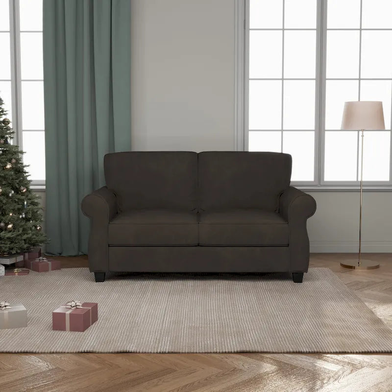 Upholstered 2-Seat Sofa with Solid Wood Frame, 56 Inch