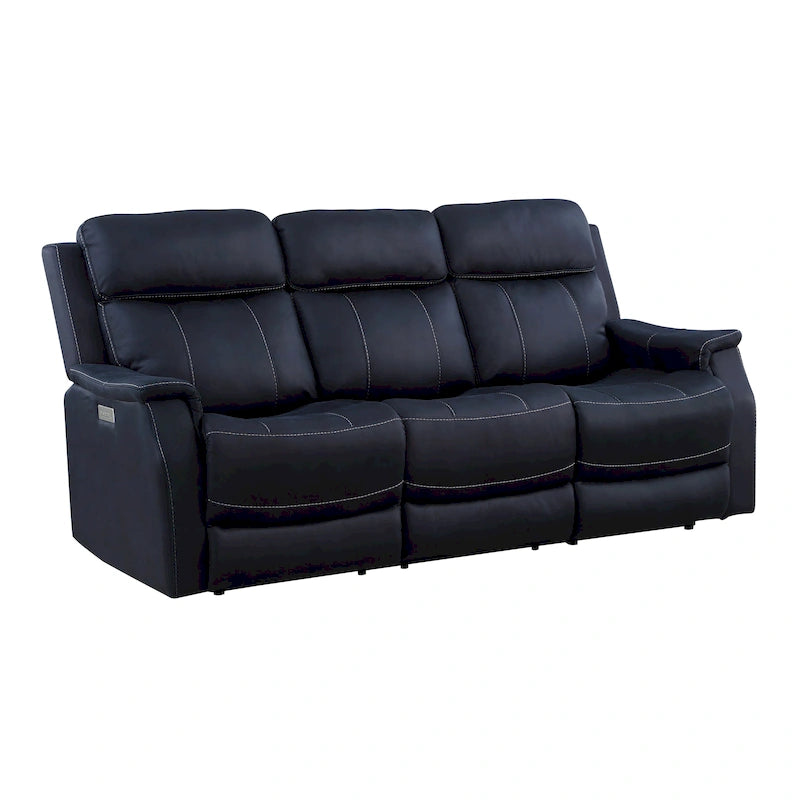Faux Leather Power Reclining Sofa with USB Port and Power Headrest