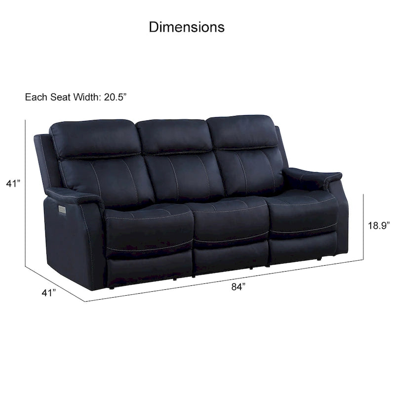 Faux Leather Power Reclining Sofa with USB Port and Power Headrest