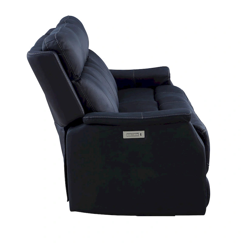 Faux Leather Power Reclining Sofa with USB Port and Power Headrest