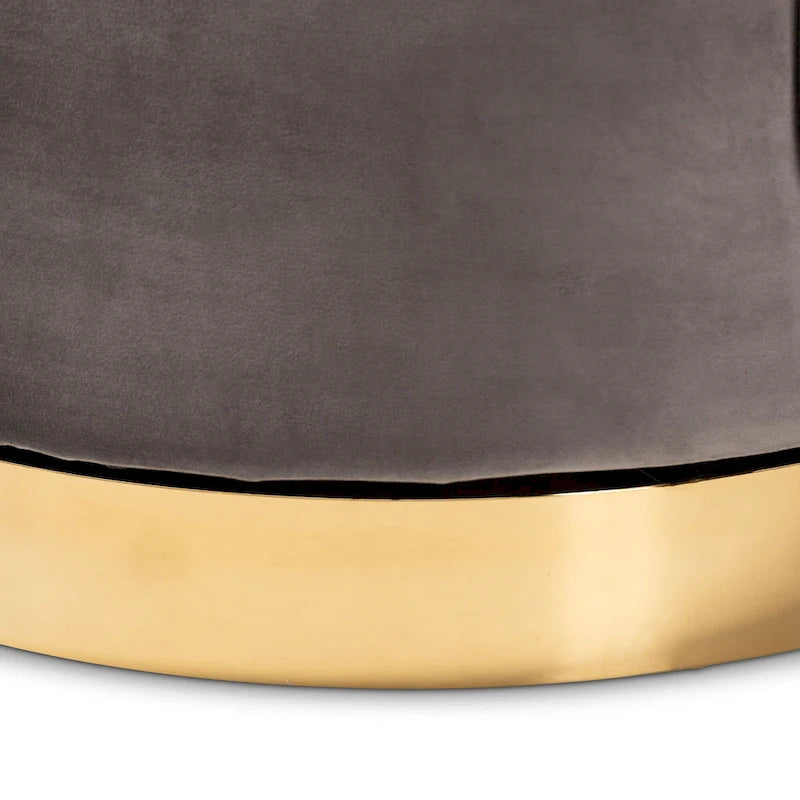 Velvet Swivel Accent Chair with Gold Base, Barrel Style
