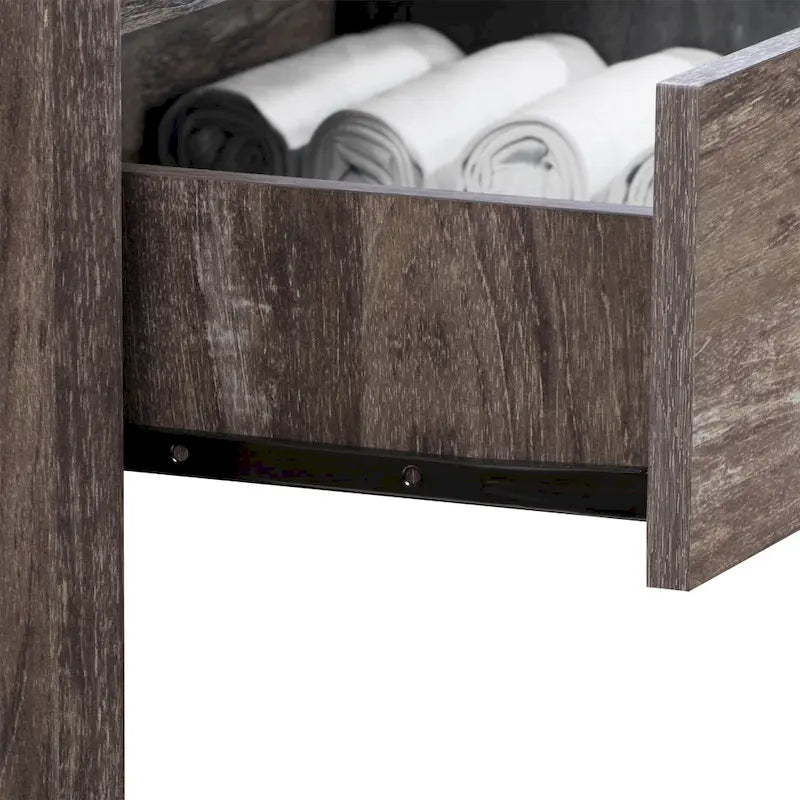 5-Drawer Tall Dresser, Mid-Century Modern Style with Metal Handles