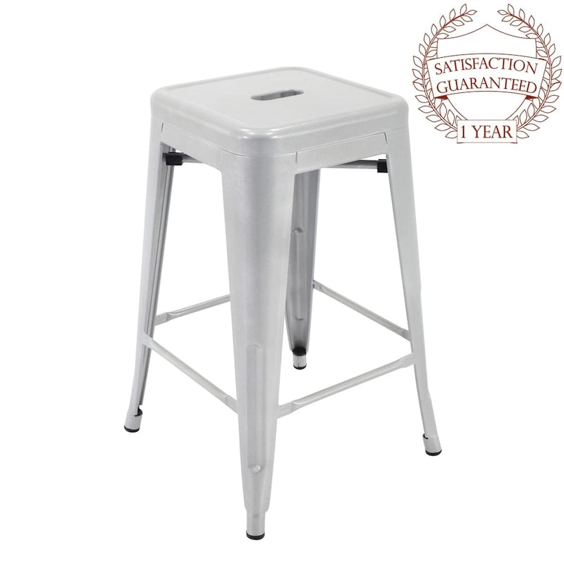Metal Counter Stools for Indoor and Outdoor Use, Rust-Proof, Set of 4