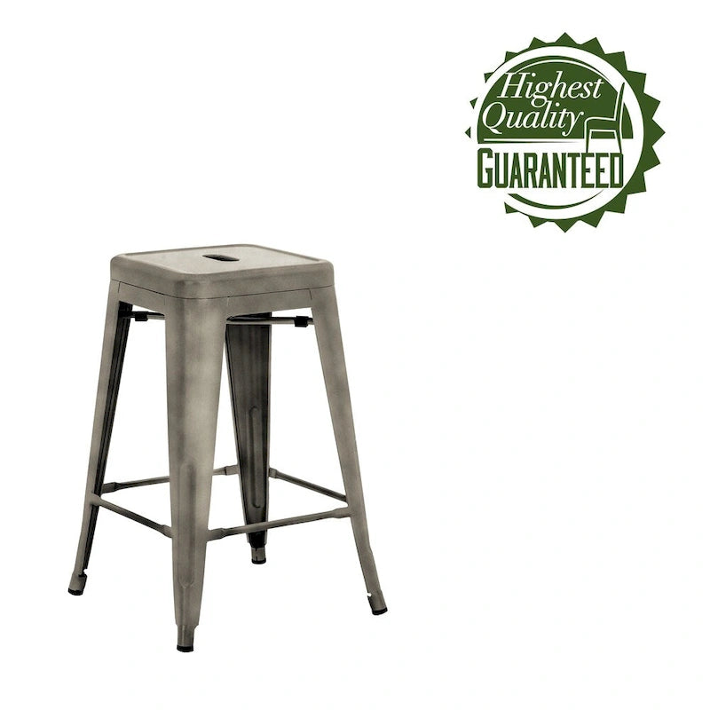 Metal Counter Stools for Indoor and Outdoor Use, Rust-Proof, Set of 4