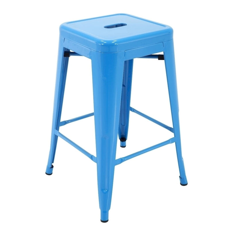 Metal Counter Stools for Indoor and Outdoor Use, Rust-Proof, Set of 4