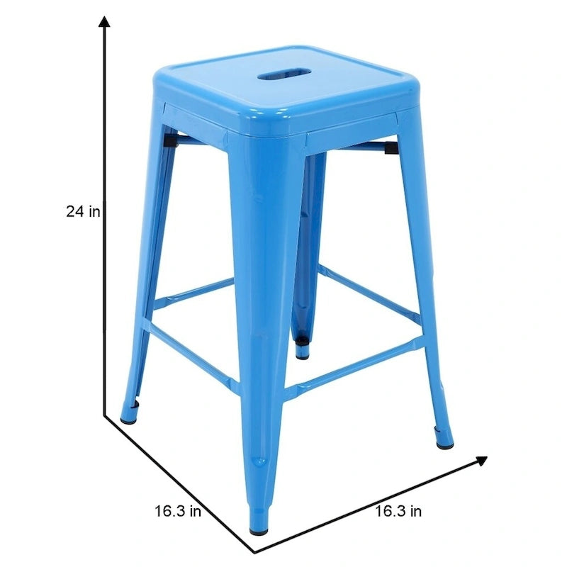 Metal Counter Stools for Indoor and Outdoor Use, Rust-Proof, Set of 4