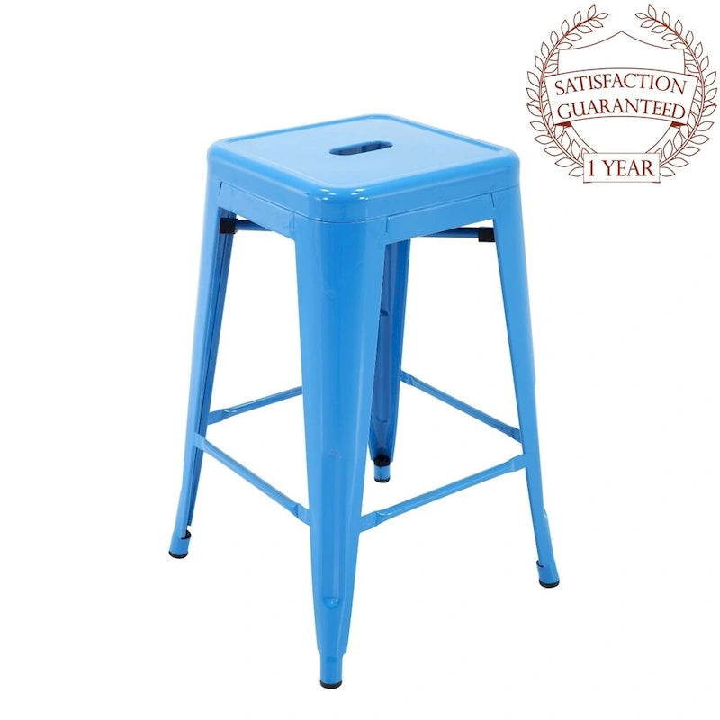 Metal Counter Stools for Indoor and Outdoor Use, Rust-Proof, Set of 4