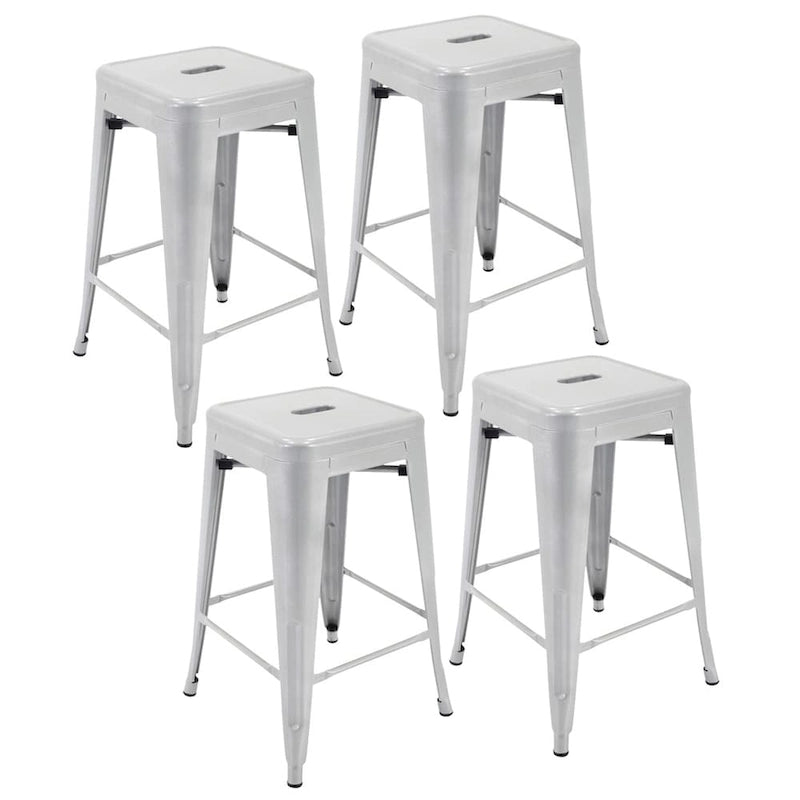 Metal Counter Stools for Indoor and Outdoor Use, Rust-Proof, Set of 4