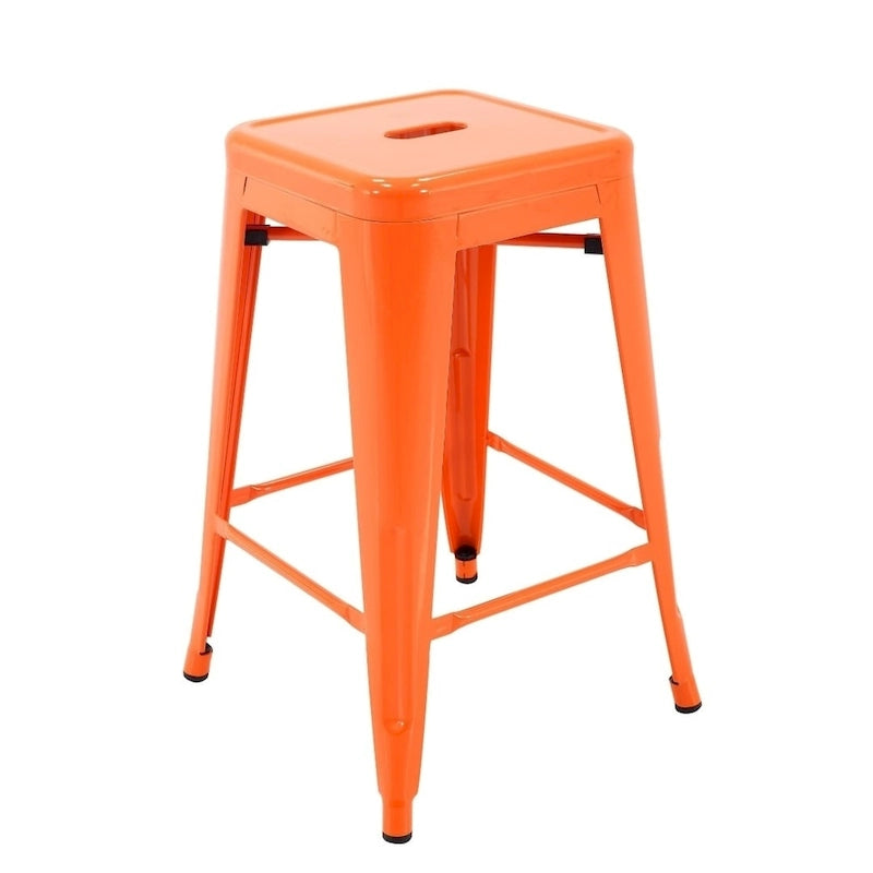 Metal Counter Stools for Indoor and Outdoor Use, Rust-Proof, Set of 4