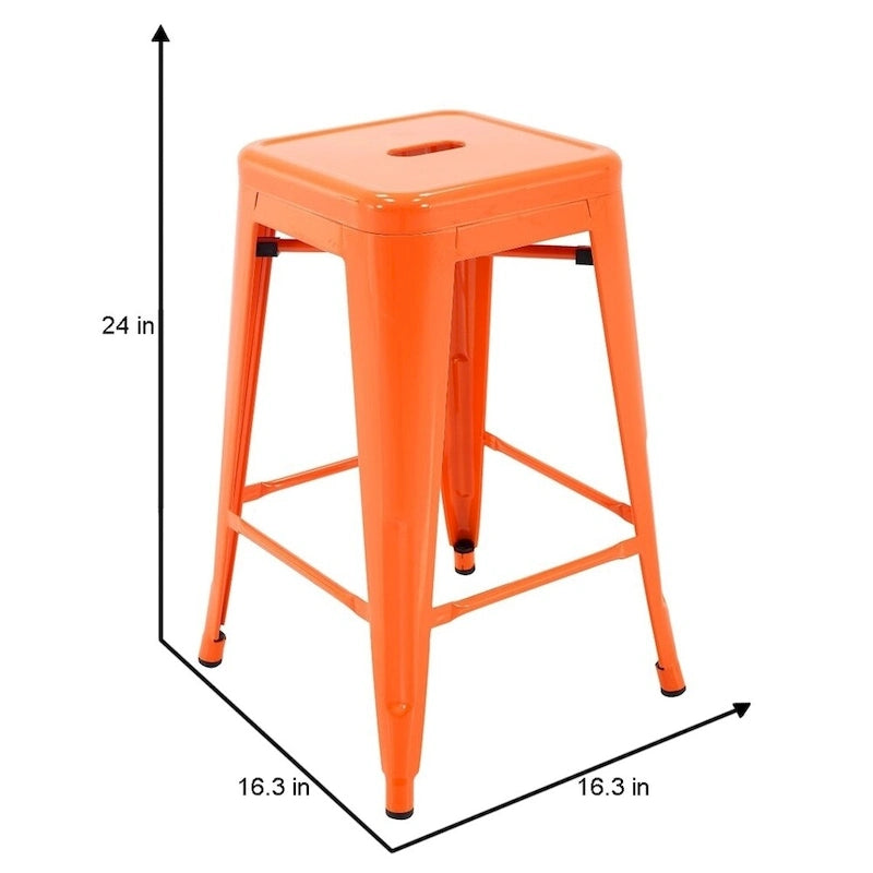 Metal Counter Stools for Indoor and Outdoor Use, Rust-Proof, Set of 4