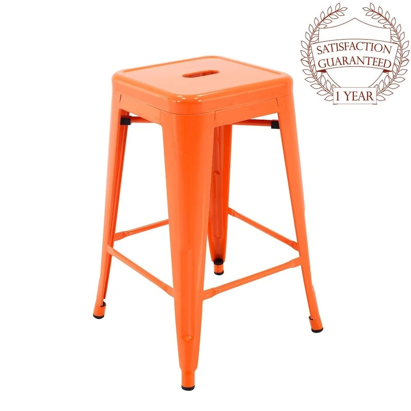 Metal Counter Stools for Indoor and Outdoor Use, Rust-Proof, Set of 4