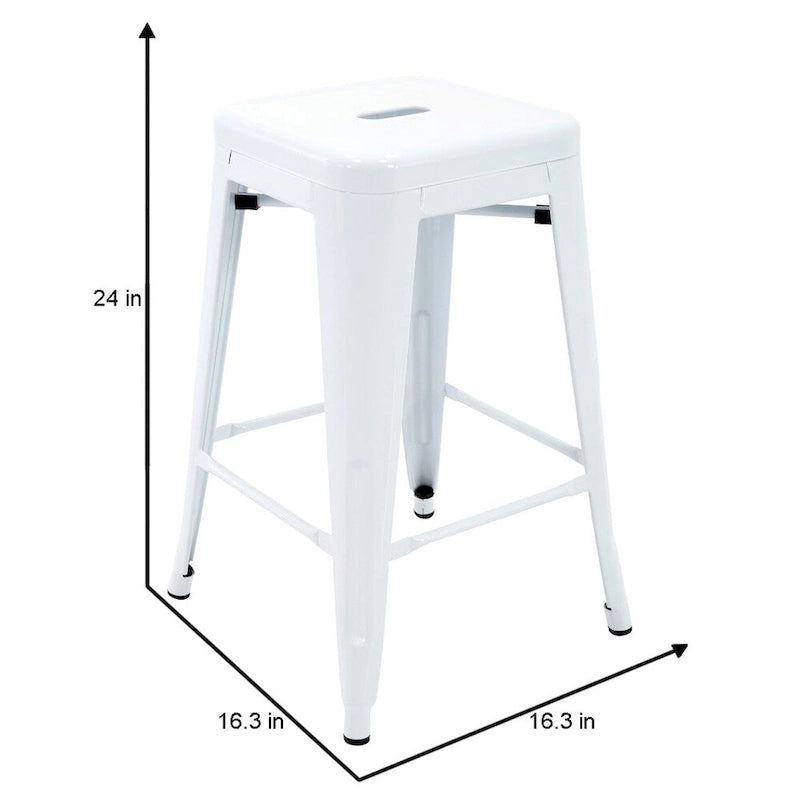 Metal Counter Stools for Indoor and Outdoor Use, Rust-Proof, Set of 4
