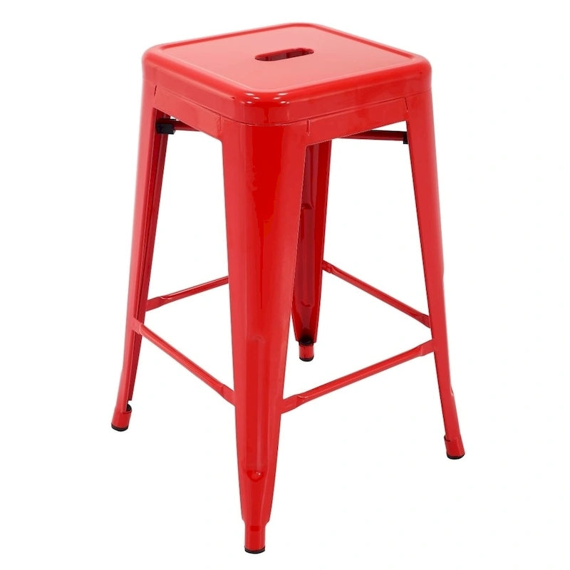 Metal Counter Stools for Indoor and Outdoor Use, Rust-Proof, Set of 4
