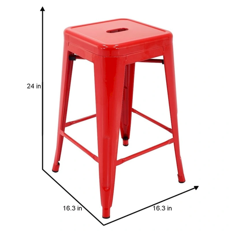 Metal Counter Stools for Indoor and Outdoor Use, Rust-Proof, Set of 4