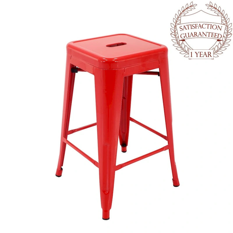 Metal Counter Stools for Indoor and Outdoor Use, Rust-Proof, Set of 4
