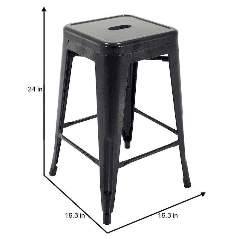 Metal Counter Stools for Indoor and Outdoor Use, Rust-Proof, Set of 4