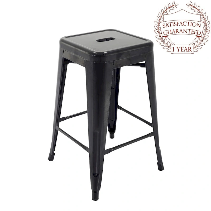 Metal Counter Stools for Indoor and Outdoor Use, Rust-Proof, Set of 4