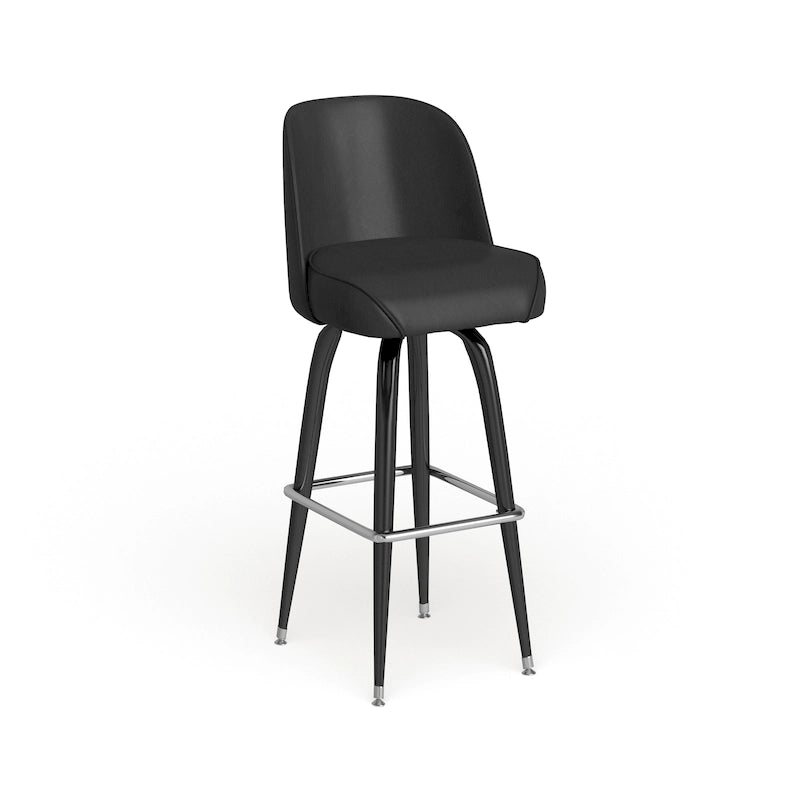 Metal Swivel Bar Stool with Vinyl Seat and Footrest, Set of 2
