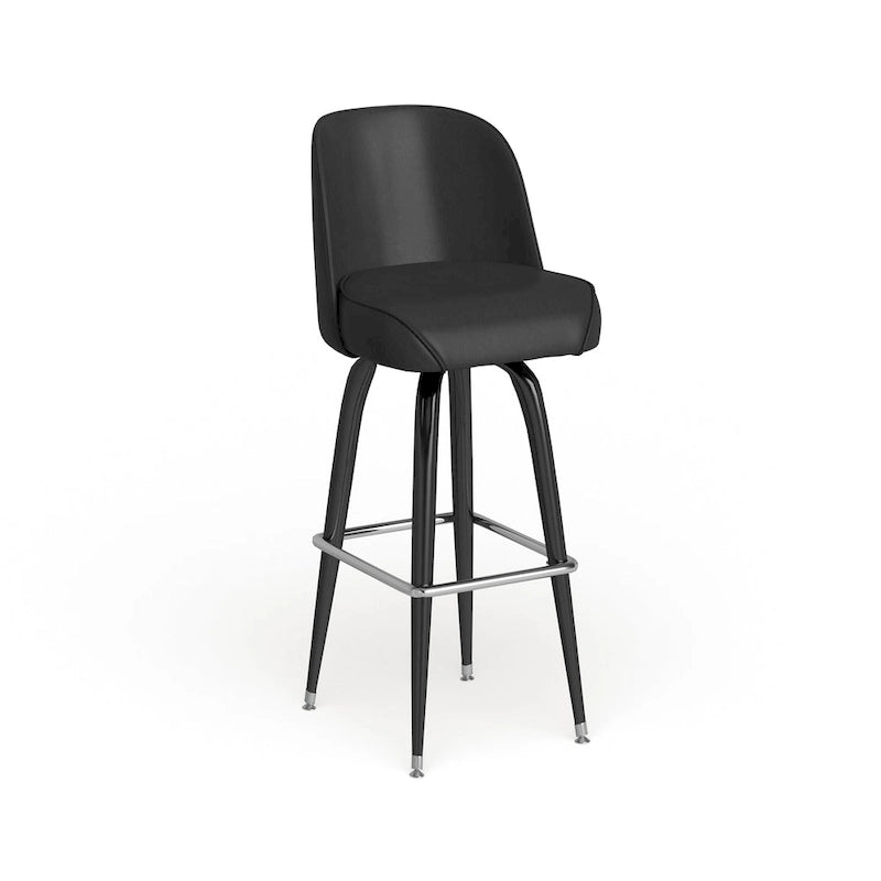 Metal Swivel Bar Stool with Vinyl Seat and Footrest, Set of 2