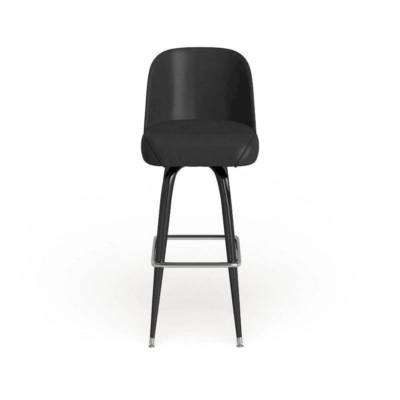 Metal Swivel Bar Stool with Vinyl Seat and Footrest, Set of 2