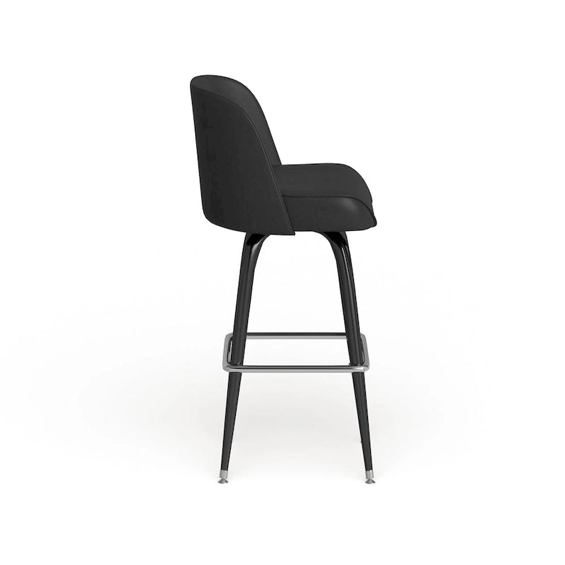 Metal Swivel Bar Stool with Vinyl Seat and Footrest, Set of 2