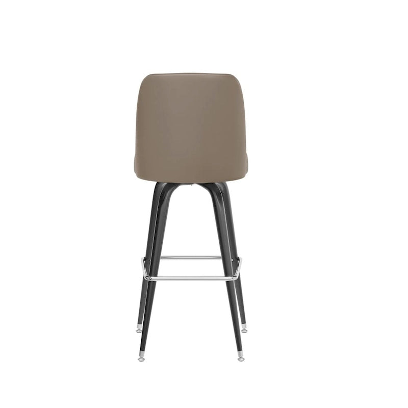 Metal Swivel Bar Stool with Vinyl Seat and Footrest, Set of 2