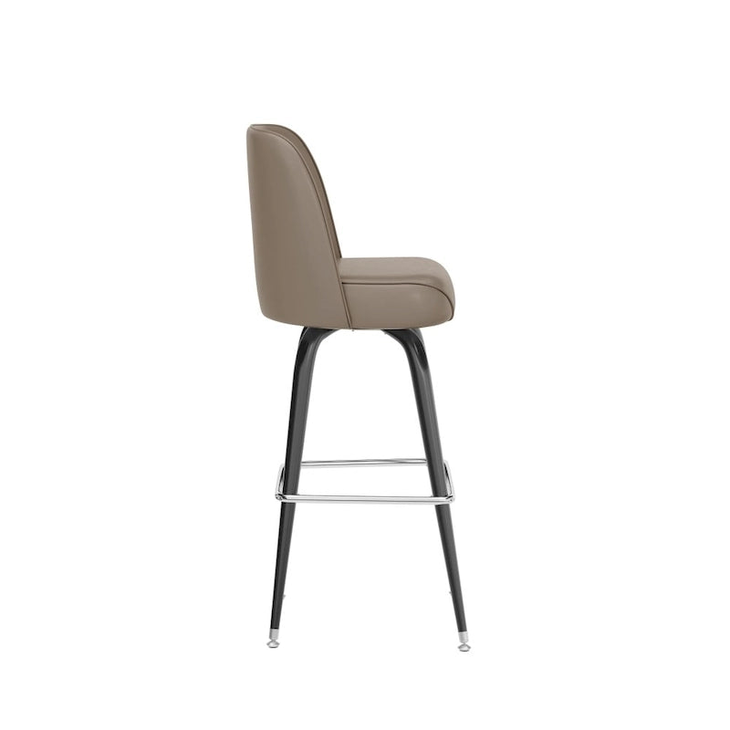 Metal Swivel Bar Stool with Vinyl Seat and Footrest, Set of 2