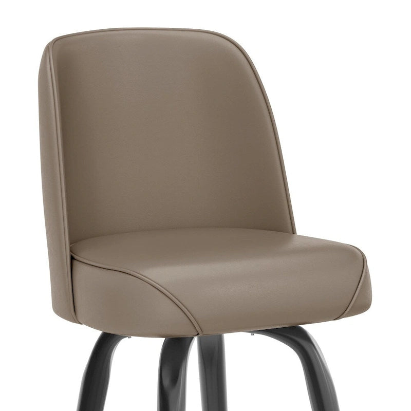 Metal Swivel Bar Stool with Vinyl Seat and Footrest, Set of 2